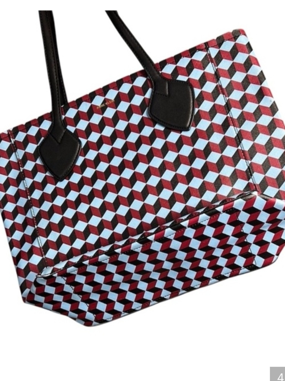 Anne Klein Pink & Blue Geometric Lion Tote - Picture 2 of 8
